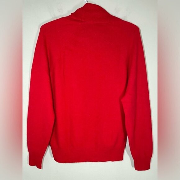 Parkhurst Red Turtleneck Lamb Wool Knitted Sweater - Picture 4 of 7